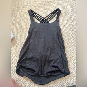 Dark Gray Lululemon tank with built in bra